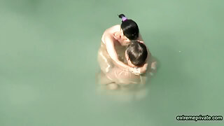 My nudist mom caught fucking in the sea