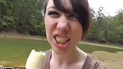 Emo GF poked in the forest