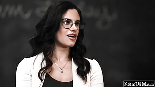 Teacher watches her teen student get anal fucked by stepson