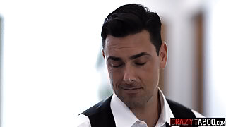 Big ass redhead teen stepdaughter Arietta Adams fucks her stud stepdad