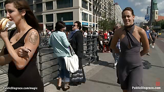 Lean bound Euro babe fucked in public