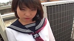 Japanese schoolgirl sucks cock Uncensored