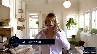 Big natural tits blonde MILF from Greenland Ashley Nash solo softcore video