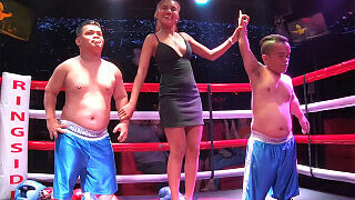 Midget boxing in Thailand lead to sex with the sexy Asian ring girl